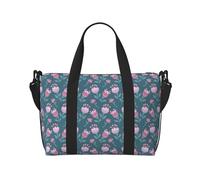 Laptop Tote Bag for Women Work - Tulips Flowers Green Pink Gym Bag for Women Men, Personal Item Crossbody Travel Bags for Women Men Carry On, Overnight Weekender Bags for Women Travel