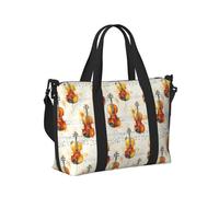 Laptop Tote Bag for Women Work - Vintage Cello Print Weekender Overnight Bags for Women Travel, Gym Duffle Bag for Men, Personal Item Crossbody Travel Bags for Men Carry On