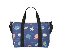 Laptop Tote Bag for Women Work - Whale Octopus Shrimp Gym Bag for Women Men, Personal Item Crossbody Travel Bags for Women Men Carry On, Overnight Weekender Bags for Women Travel