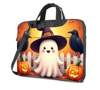 Laptop Travel Backpack Happy Halloween: Cute Ghost With Crows And Pumpkins Laptop Bag Laptop Bag For Women 17 Inch 14 Laptop Sleeve(29x40cm)