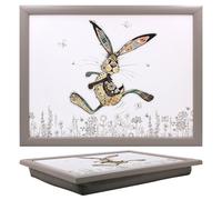 Lesser & Pavey Bug Art Hesper Hare Food Serving Laptray with Bean Bag | Soft Cushion Base, Smooth Wooden Surface, Comfortable Food Serving, Everyday Home Essential