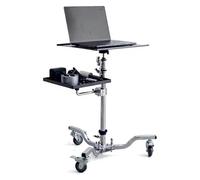 Laptop Tripod Stand with Wheels, Adjustable Height Live Stream Stand with 12" Storage Tray, Load 18 Kg, 3 Swivel Castors for Photography Studio, Projector