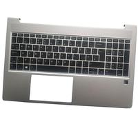 Laptop UK Keyboard Compatible for HP Probook 450 G8 455 G8 Backlit Palmrest Upper Cover Case 4BX8QTATP40 No SD Hole