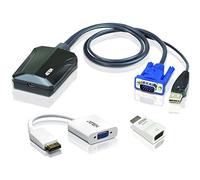 ATEN Laptop USB KVM Console Crash Cart Adapter CV211CP, 1920 x 1200 @60Hz, bi-directional, instant BIOS-level access, plug-and-play for datacenters, servers, computers, kiosks, ATM, UK, 1 KVM Leader