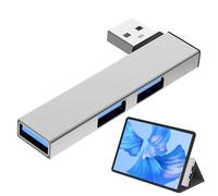 Laptop USB Port Extension - 4 Port Compact Aluminum Alloy Hub, USB 3.0 High Speed 5Gbps Multiport Splitter Extender For Desktop Computer, Laptop, Drive | USB-A Male Native Plug, Single Pack