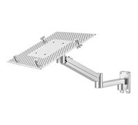 Laptop Wall Mount, Adjustable Extended Arm with Aluminum Alloy Tray & Vented Cooling Tray, Supports Up to 6kg for Office Workstation