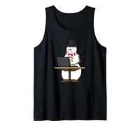 Laptop Worker Office Snowman Art Tank Top