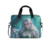 Laptop Zipper Case Portable Crossbody Messenger with Handle and Shoulder Strap 15.6 inch Computer Case with Zipper Fairy Game Anime Girl Fantasy Art Style
