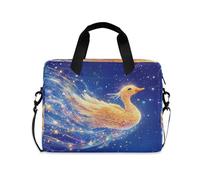 Laptop Zipper Case Portable Crossbody Messenger with Handle and Shoulder Strap 15.6 inch Tablet Briefcase Carrying Bag Cool Pet Duck Starry Night Blue
