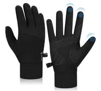 Lapulas Cycling Touch Screen Thin Gloves Anti-Slip Unisex Winter Thermal Lightweight Black Warm Running Outdoor Gloves