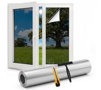 Laputaqua Mirror Film for Windows, Anti-UV, Anti-Glare with Installation Kit, Blackout Window Film, Good Mirror Effect, Privacy Protection for Home, Office, Store (Silver, 40 x 400 cm)
