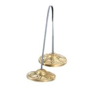LAPYAPPE 1 Pair of Lightweight Copper Meditation Bells for Yoga and Meditation, Easy to Store Mini Cymbals, Hand Percussion Instrument Suitable for Spiritual Practice