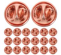 LAPYAPPE 100 Sets Copper Locking Pin Backs for Lapel Pins and Brooches with Smooth Polished Surface and Accurate Needle Angle Anti-lost Butterfly Clasp for Hats and Delicate Garments