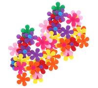 LAPYAPPE 100pcs Non-Woven Fabric Five-Petal Blossom Handmade Flowers Felt Plum Embellishments for DIY Crafts Fabric Applique Home Wedding Decorations Random Color
