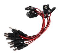 LAPYAPPE 10Pcs 9V Battery Snap Connectors with 5.5 * 2.1mm Plastic Housing Cable Clips for Power Supply and Battery Fixing Sturdy for Electronics