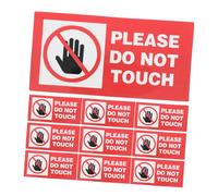 LAPYAPPE 10pcs Do Not Touch Sign Stickers Self Adhesive Vinyl Decals with Standard Safety Icons for Factories Schools Hospitals Industrial and Educational Use