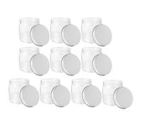 LAPYAPPE 10pcs Mini Mason Jar Set 250ml Airtight Storage Jars with Aluminum Lid, Multi-functional Plastic Containers for Cookies and Food, Easy to Clean for Occasions