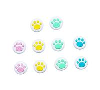 LAPYAPPE 10pcs Silicone Joystick Thumb Grip Caps with Flexible Anti-slip Cat Paw Pattern for Enhanced Controller Comfort and Accurate Gameplay Random Color