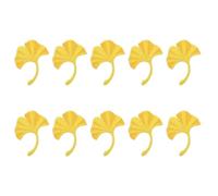 LAPYAPPE 10pcs Yellow Ginkgo Leaf Embroidered Patches Back Adhesive for DIY Sewing and Covering Holes, Polyester Material Suitable for Shoes, Bags and Craft Project Making