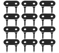 LAPYAPPE 12 Sets Black Flat Mending Plate Stainless Steel Flat Braces with Screws for Furniture and Wood, Homes and Interior Design