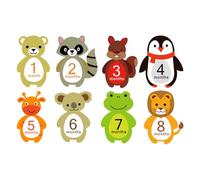 LAPYAPPE 12 Sheets Adorable Animal Design Monthly Milestone Stickers Self-adhesive Paper Decals for Newborn Photo Props that Won't Leave Glue Stain or Hurt Clothing, for Milestone Photo