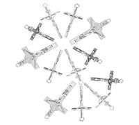 LAPYAPPE 12pcs Alloy Cross Charms with Modern Artistic Design Handmade Religious Crucifix Pendants for Earrings Necklaces Keychains Versatile DIY Jewelry Making for Faith and Style