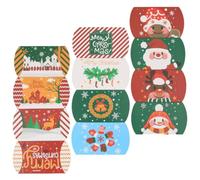 LAPYAPPE 12pcs Christmas Candy Treat Boxes Made of Paper for Special Goodies and Mints, for Corporate Retail and Christmas Favors, Festive Xmas Present Boxes in 12 Colours