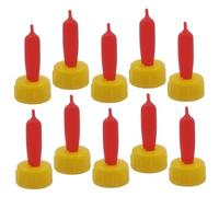 LAPYAPPE 12pcs Lamb Milk Drink Bottles Nipples for Feeding Young Livestock, Portable Plastic and Rubber Soft Nipples, Easily Screws on Most Bottles for Outdoor Use