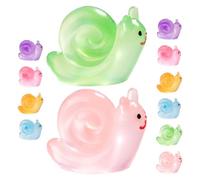 LAPYAPPE 12pcs Large Luminous Resin Mini Snail Figurines, Glow-in-the-dark Small Outdoor Animal Statues for Micro Landscape and Patio Decoration