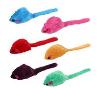 LAPYAPPE 12pcs Plush Mouse Shaped Cat for Indoor Cats with Wear Resistance and Practical Design to Avoid Furniture Chewing, Soft Furry Animal with Realistic Sound Random Color