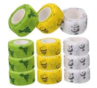 LAPYAPPE 12Rolls Self Tape Elastic Sports Wrap for Finger Injury Protection Breathable Non Woven for Bee Dinosaur Panda
