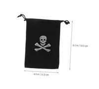 LAPYAPPE 15pcs Pirate Loot Drawstring Bags Polyester Skull Design Halloween Candy Jewelry Storage Pouches for Party Favors and Christmas Treats