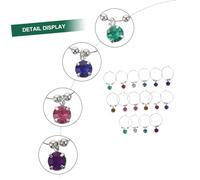 LAPYAPPE 16Pcs Colorful Rhinestone Wine Glass Ring Markers Stylish Identify Labels for Parties Restaurants Hotels Bars Mixed Color Drink Tags for Glasses