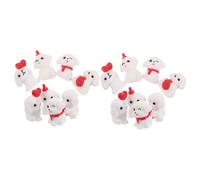 LAPYAPPE 16pcs Mini Resin Dog Figurines with Realistic Design, Cute Puppy and Heart Shapes, Space-saving and Fun DIY Assembly for Dressing Tables and Graduation Decorations
