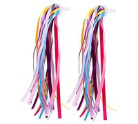 LAPYAPPE 1Pair Vibrant Rainbow Bike Tassels for Easy to Install Handlebar Streamers Bicycle Accessories for Boys and Fun Outdoor Riding Experience