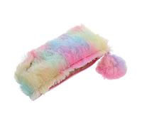 LAPYAPPE 1Pc Adorable Plush Pencil Case for Students Rainbow Student Stationery Bag with Capacity for Pens Erasers and More and Cute Design