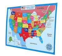 LAPYAPPE 1Sheet Usa Map Poster for Portable Preschool Geography Learning Poster Wear Resistant Educational Wall for Home Classroom for Early Childhood Education
