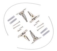 LAPYAPPE 2 Sets No Drill Furniture Wall Anchors for Proofing Strong Fixing Effect, Stainless Steel Safety Hooks for Bookcase and Furniture, Silver Adjustable Anti-tip Straps for Room