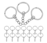 LAPYAPPE 20pcs Key Rings for Keychains Stainless Steel Round Flat O-Shaped Sturdy No Easy Deformation DIY Jewelry Making Accessories for Crafts