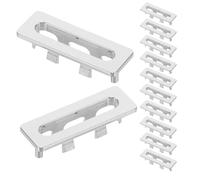 LAPYAPPE 20pcs Plastic Rectangle Sink Overflow Cover Resistant to Deformation with Easy Installation for Bathroom Basin Drain Hole Replacement Trim Cap in Silver