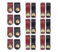 LAPYAPPE 24Pcs Cow Leather Cable Clips USB Cord Organizers Wire Fixing Straps Portable Cable Tie Keepers for Desk and Electronics Cord Management