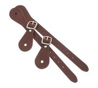 LAPYAPPE 2pcs Adjustable Spur Keeper Heel Straps for Boots in Brown Pu Leather, Vintage Western Style with Versatile Use and Stylish Appearance, for Outdoor Activities