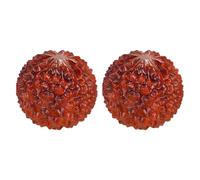 LAPYAPPE 2pcs Craft Hand Massage Ball Chinese Wenwan Ornament with Litchi Wood Carving Decompression and Acupressure Relaxation Tool for Hand Therapy and Muscle Relief Portable Wellness Mas