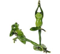 LAPYAPPE 2pcs Creative Yoga Frogs Ornament Resin Figurine 9.24x2.95x2.55inch Frog-shaped Desktop Decor Stable and Practical Home Decoration