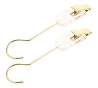 LAPYAPPE 2Pcs Crystal Clothes Hook Clips with 15Cm Gold Metal Hook, Multi-Function Scarf and Pants Hangers for Wardrobe and Travel Storage