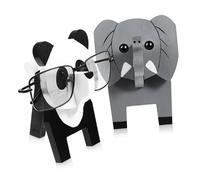 LAPYAPPE 2pcs Detachable Animal Eyeglass Holder Stand Cute Panda and Elephant Glasses Organizer for Desk Bedside Study Practical Space-saving gift for for for for for for-ready Eyewear Display