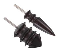 LAPYAPPE 2pcs Electric Polishing Burnishing Tool for Leathercraft, Black Wood Handicraft Edge Burnisher with Sanding and Polishing Function for DIY Leather Crafts