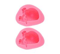 LAPYAPPE 2pcs Heart Shape Silicone Baking Molds for Halloween Fondant Chocolate Cake Moulds, Pink Colour, Bake Cookies and Create Festive Atmosphere, for Home and Dessert Shop