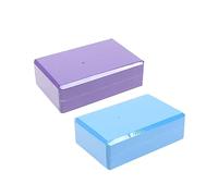 LAPYAPPE 2pcs High Density Eva Yoga Blocks Stretching Aid for Home Exercise Sky Blue Purple Non Slip Design for Strength Balance Flexibility Improvement