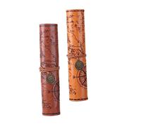 LAPYAPPE 2pcs Marble Pencil Case Treasure Pattern Vintage Leather Pen Bag for Smooth Cover Pencil Holder